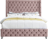 Savan Pink Velvet King Bed from Meridian - Luna Furniture