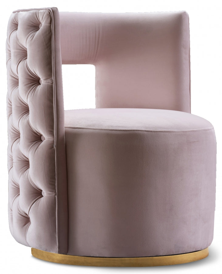 Theo Pink Velvet Accent Chair from Meridian - Luna Furniture