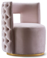 Theo Pink Velvet Accent Chair from Meridian - Luna Furniture