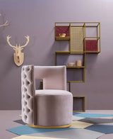 Theo Pink Velvet Accent Chair from Meridian - Luna Furniture