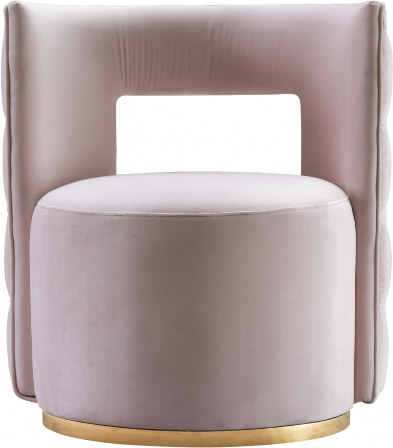 Theo Pink Velvet Accent Chair from Meridian - Luna Furniture