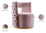 Theo Pink Velvet Accent Chair from Meridian - Luna Furniture