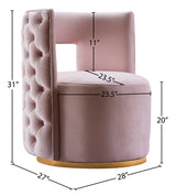 Theo Pink Velvet Accent Chair from Meridian - Luna Furniture