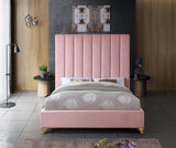 Via Pink Velvet King Bed from Meridian - Luna Furniture