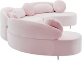 Vivacious Pink Velvet 3-Piece Sectional from Meridian - Luna Furniture