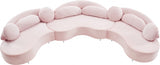 Vivacious Pink Velvet 3-Piece Sectional from Meridian - Luna Furniture