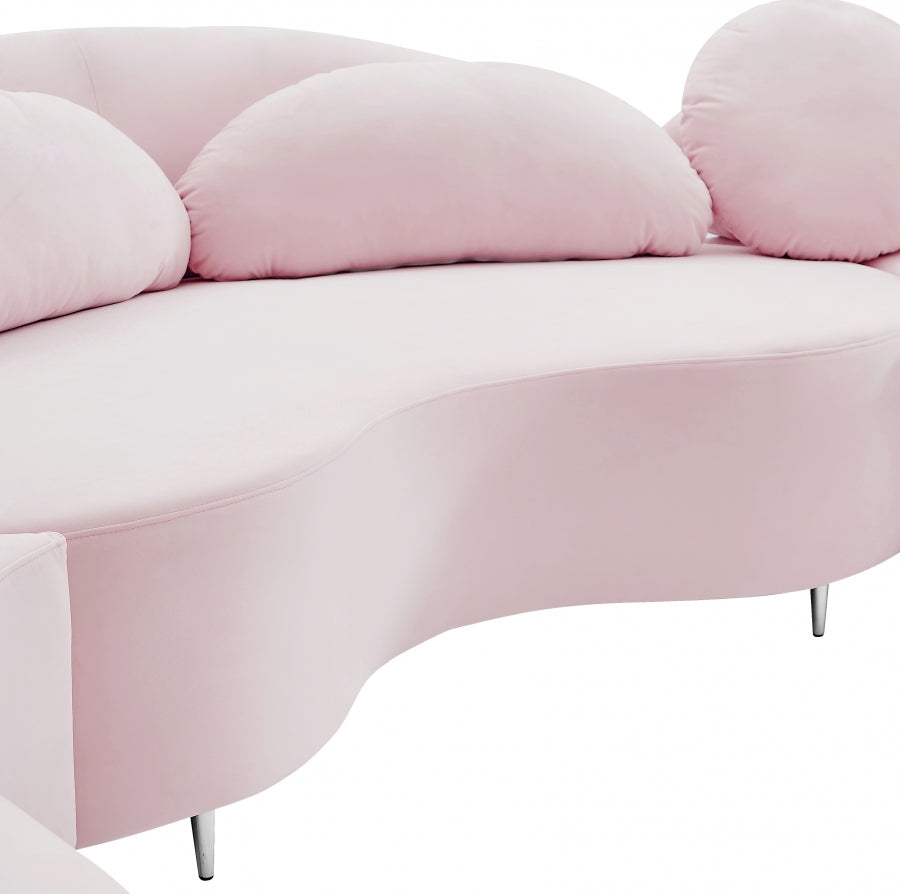 Vivacious Pink Velvet 3-Piece Sectional from Meridian - Luna Furniture