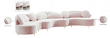 Vivacious Pink Velvet 3-Piece Sectional from Meridian - Luna Furniture