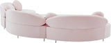 Vivacious Pink Velvet 3-Piece Sectional from Meridian - Luna Furniture