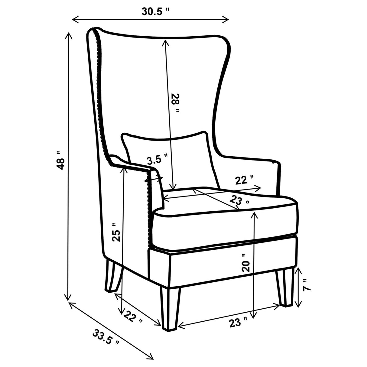 Pippin Latte Upholstered Wingback Accent Chair from Coaster - Luna Furniture