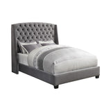 Pissarro Eastern King Tufted Upholstered Bed Gray from Coaster - Luna Furniture