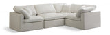 Plush Velvet Standard Comfort Modular Sectional Cream from Meridian - Luna Furniture