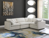 Plush Velvet Standard Comfort Modular Sectional Cream from Meridian - Luna Furniture