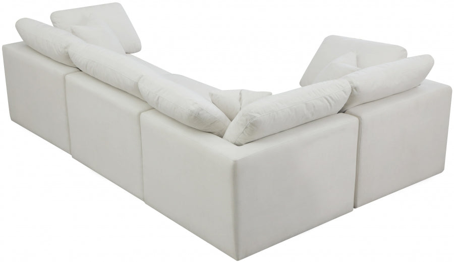 Plush Velvet Standard Comfort Modular Sectional Cream from Meridian - Luna Furniture