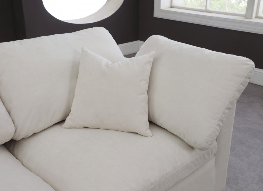 Plush Velvet Standard Comfort Modular Sectional Cream from Meridian - Luna Furniture