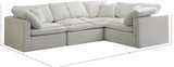 Plush Velvet Standard Comfort Modular Sectional Cream from Meridian - Luna Furniture