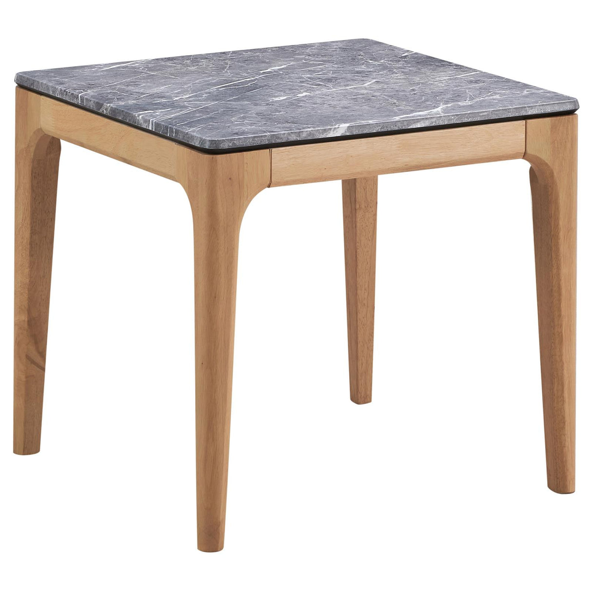 Polaris Rectangular End Table with Marble-like Top Teramo and Light Oak from Coaster - Luna Furniture