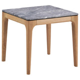 Polaris Rectangular End Table with Marble-like Top Teramo and Light Oak from Coaster - Luna Furniture