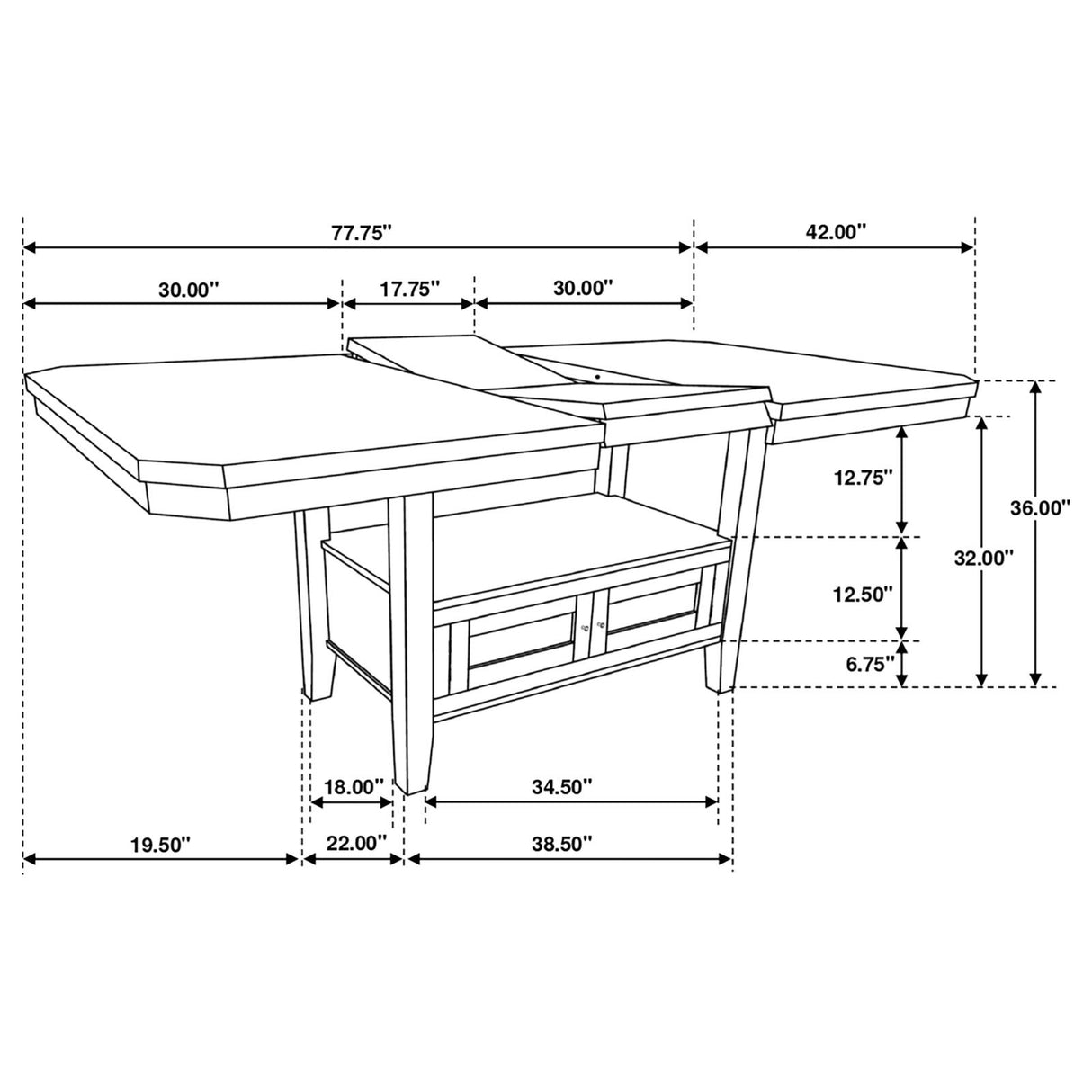 Prentiss 5-piece Rectangular Counter Height Dining Set with Butterfly Leaf Cappuccino - 193108-S5 - Luna Furniture