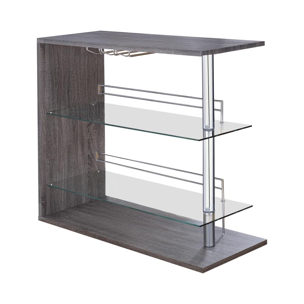 Prescott Gray Rectangular 2-Shelf Bar Unit from Coaster - Luna Furniture