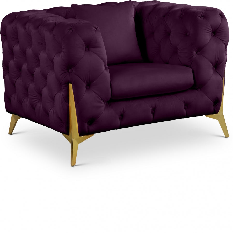 Kingdom Purple Velvet Chair from Meridian - Luna Furniture