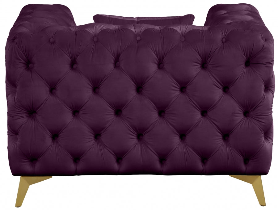 Kingdom Purple Velvet Chair from Meridian - Luna Furniture