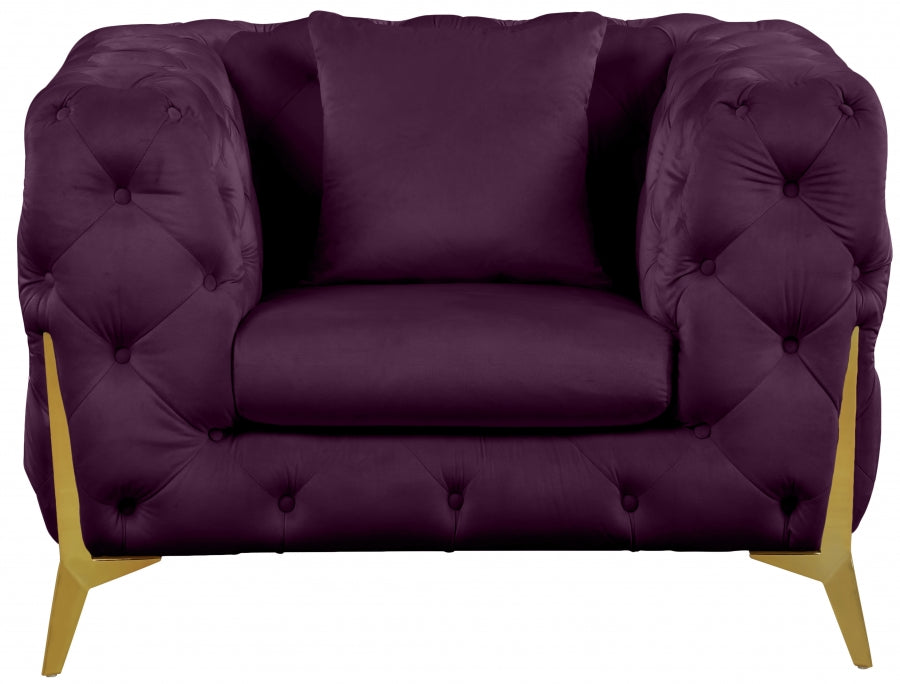 Kingdom Purple Velvet Chair from Meridian - Luna Furniture