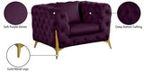 Kingdom Purple Velvet Chair from Meridian - Luna Furniture