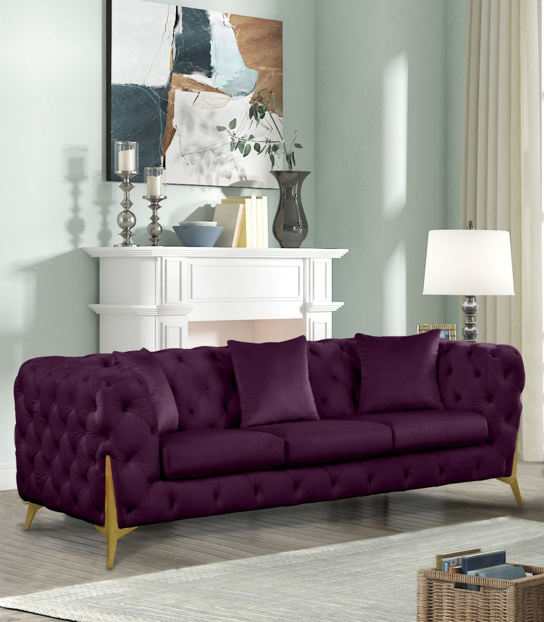 Kingdom Purple Velvet Sofa from Meridian - Luna Furniture