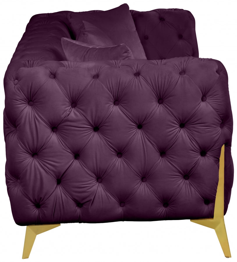 Kingdom Purple Velvet Sofa from Meridian - Luna Furniture