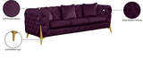 Kingdom Purple Velvet Sofa from Meridian - Luna Furniture