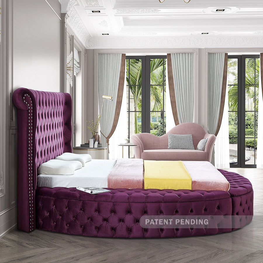 Luxus Purple Velvet Full Bed from Meridian - Luna Furniture