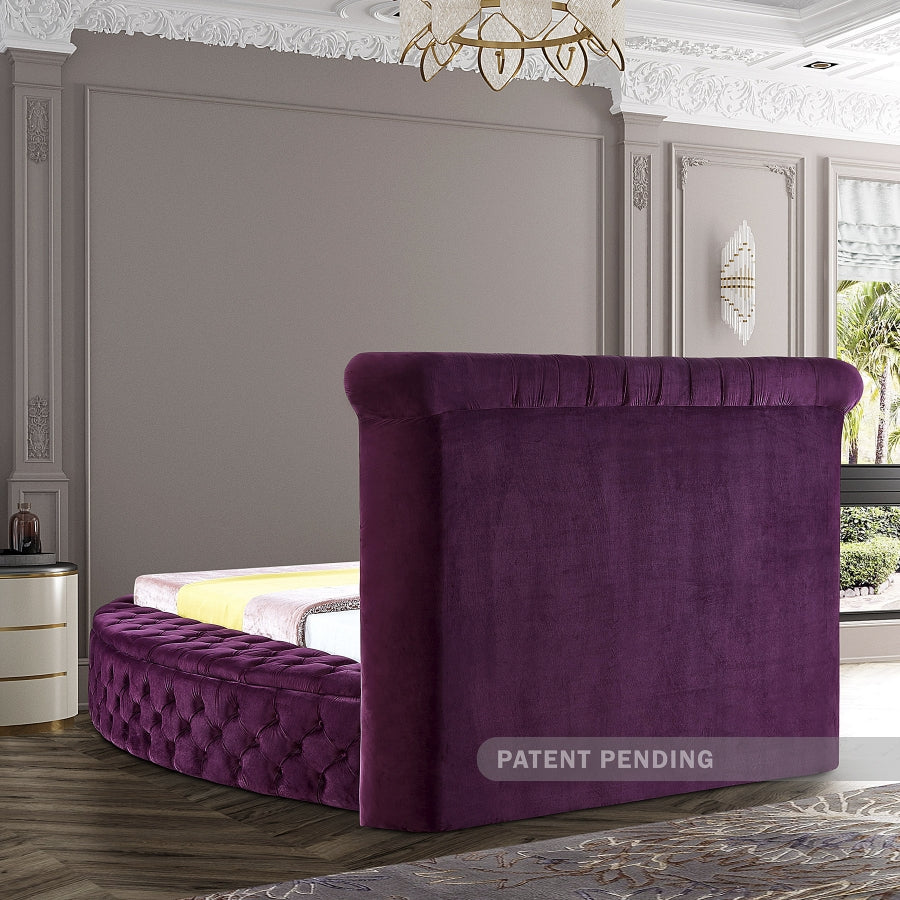 Luxus Purple Velvet Full Bed from Meridian - Luna Furniture