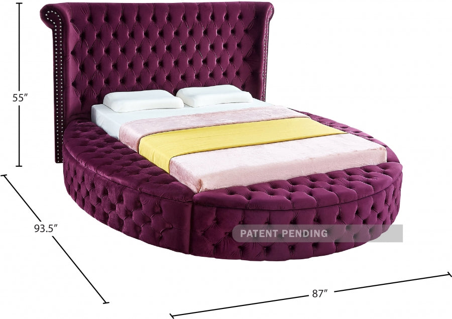 Luxus Purple Velvet Full Bed from Meridian - Luna Furniture