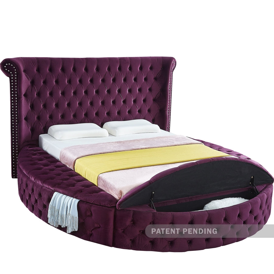 Luxus Purple Velvet Full Bed from Meridian - Luna Furniture