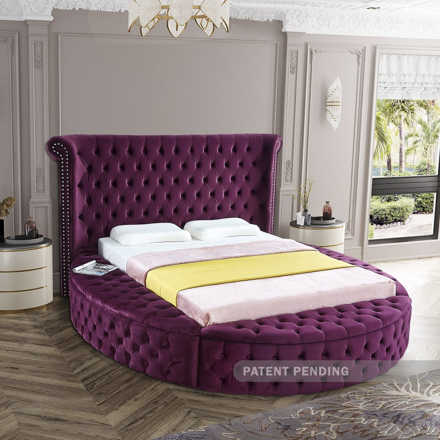 Luxus Purple Velvet Full Bed from Meridian - Luna Furniture