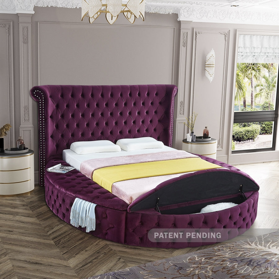 Luxus Purple Velvet Full Bed from Meridian - Luna Furniture