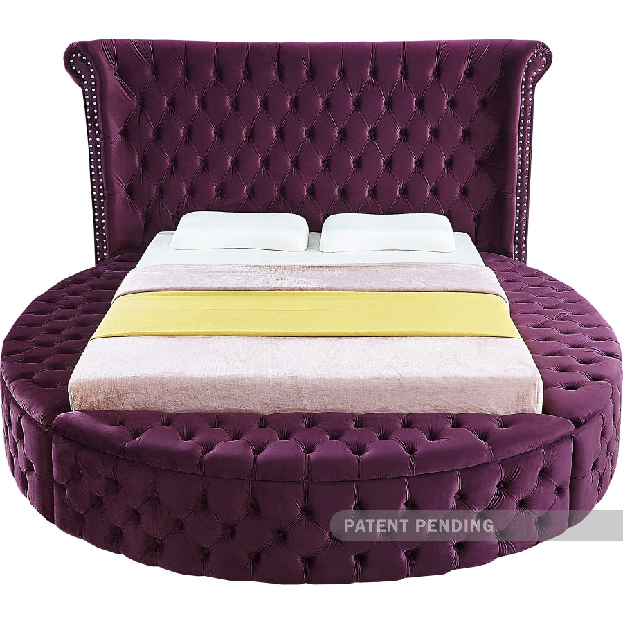 Luxus Purple Velvet Full Bed from Meridian - Luna Furniture