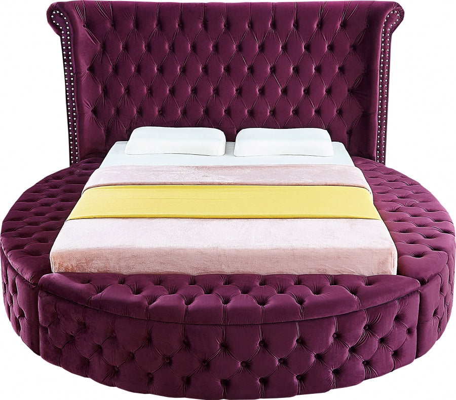 Luxus Purple Velvet Full Bed from Meridian - Luna Furniture