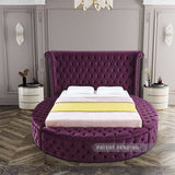 Luxus Purple Velvet Full Bed from Meridian - Luna Furniture