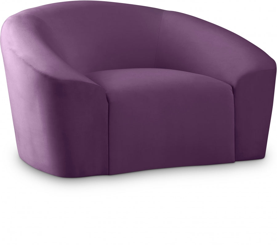 Riley Purple Velvet Chair from Meridian - Luna Furniture