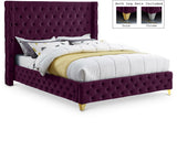 Savan Purple Velvet King Bed from Meridian - Luna Furniture