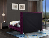 Savan Purple Velvet King Bed from Meridian - Luna Furniture