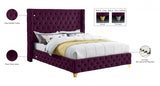 Savan Purple Velvet King Bed from Meridian - Luna Furniture