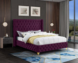 Savan Purple Velvet King Bed from Meridian - Luna Furniture