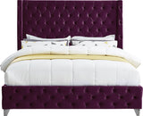 Savan Purple Velvet King Bed from Meridian - Luna Furniture