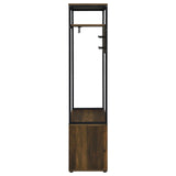 Quincy 2-door Engineered Wood Hall Tree Dark Pine and Black from Coaster - Luna Furniture