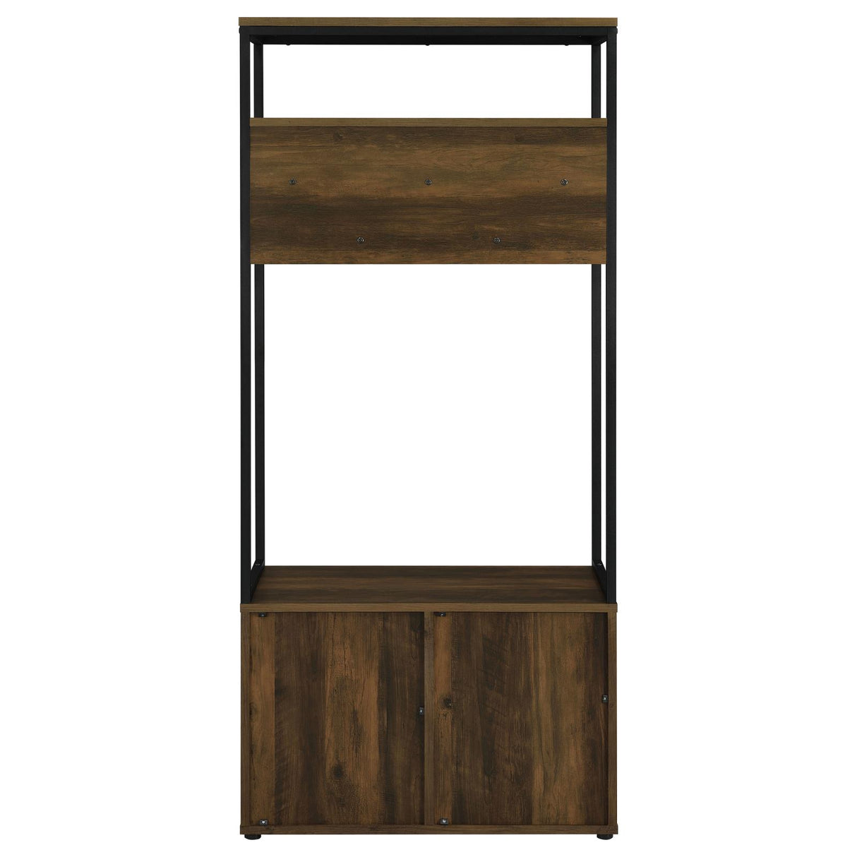 Quincy 2-door Engineered Wood Hall Tree Dark Pine and Black from Coaster - Luna Furniture