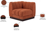 Quinn Chenille Fabric Living Room Chair Cognac - 124Cognac-Corner - Luna Furniture