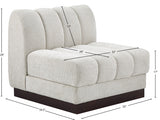 Quinn Chenille Fabric Living Room Chair Cream from Meridian - Luna Furniture